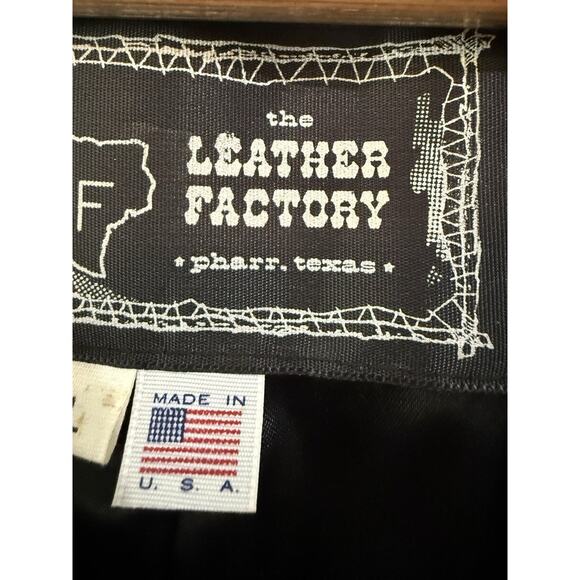 Vintage Green Leather Jacket/Cardigan Unisex Lg The Leather Factory Phase Texas. - Picture 4 of 7